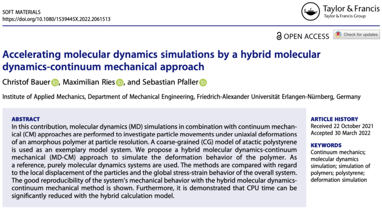 Publication on accelerated MD simulations