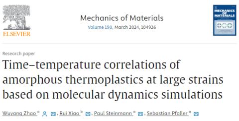 Towards entry "Publication on time-temperature correlations in amorphous polymers at large strains"