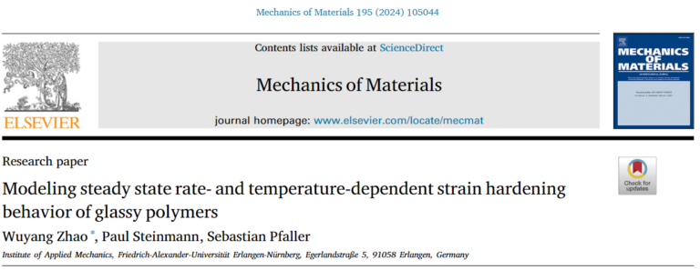 New Paper in Mechanics of Materials