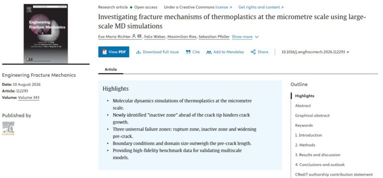 Eva Maria Richter: New publication in Engineering Fracture Mechanics